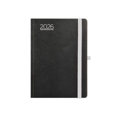 Naptár, tervező, A5, heti, TOPTIMER, "Nero", fekete-szürke