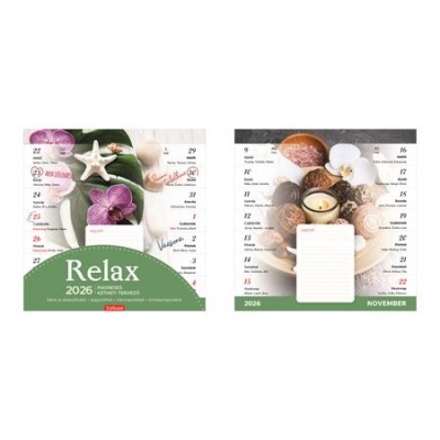 Naptár, fali, mágneses, kétheti, TOPTIMER, "Relax"