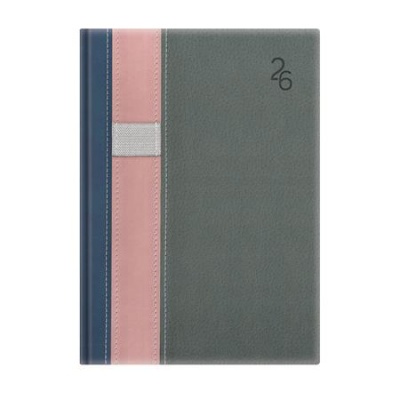 Naptár, tervező, A5, napi, TOPTIMER "Vario", kék-rózsaszín-szürke